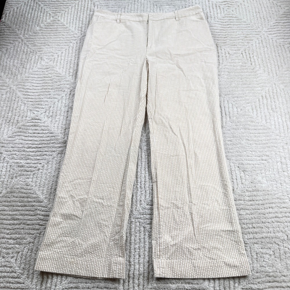 Lauren Ralph Lauren Seersucker Pants Womens 10 Cotton Preppy Coastal Nautical